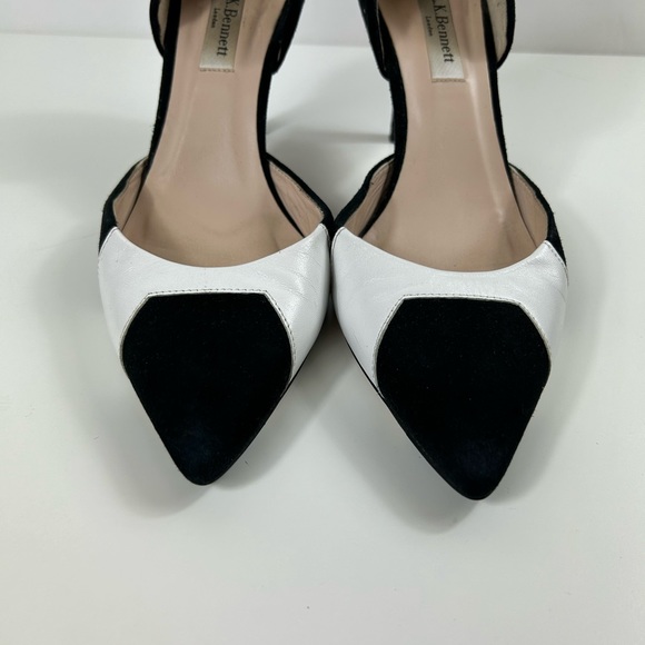 LK Bennet Black and White Leather Heels - Picture 3 of 15
